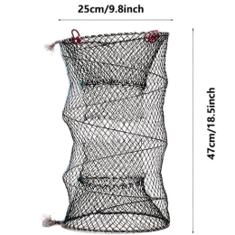 1pc Collapsible Fishing Net; Portable Folding Trap Cage For Minnow Fish Shrimp Crab Lobster; Fishing Accessories