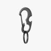 Black beetle EDC multi-function D-type metal climbing buckle bottle opener spring hook hook quick release key ring