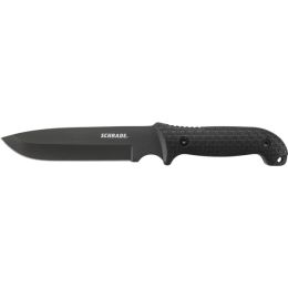 Schrade SCHF52 Fixed 7.0 in Black Blade Rubber Handle