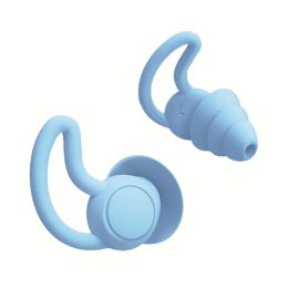 Silicone Ear Plugs Sound Insulation Anti Noise Sleeping Earplugs (Color: Blue)