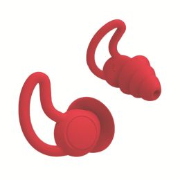 Silicone Ear Plugs Sound Insulation Anti Noise Sleeping Earplugs (Color: Red)