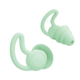 Silicone Ear Plugs Sound Insulation Anti Noise Sleeping Earplugs (Color: green)