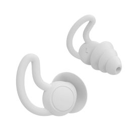 Silicone Ear Plugs Sound Insulation Anti Noise Sleeping Earplugs (Color: White)