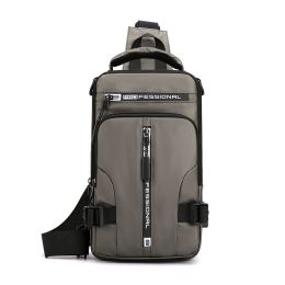 Men's Sling Bag Water Resistant Shoulder Chest Crossbody Bags Sling Backpack (Color: Khaki)